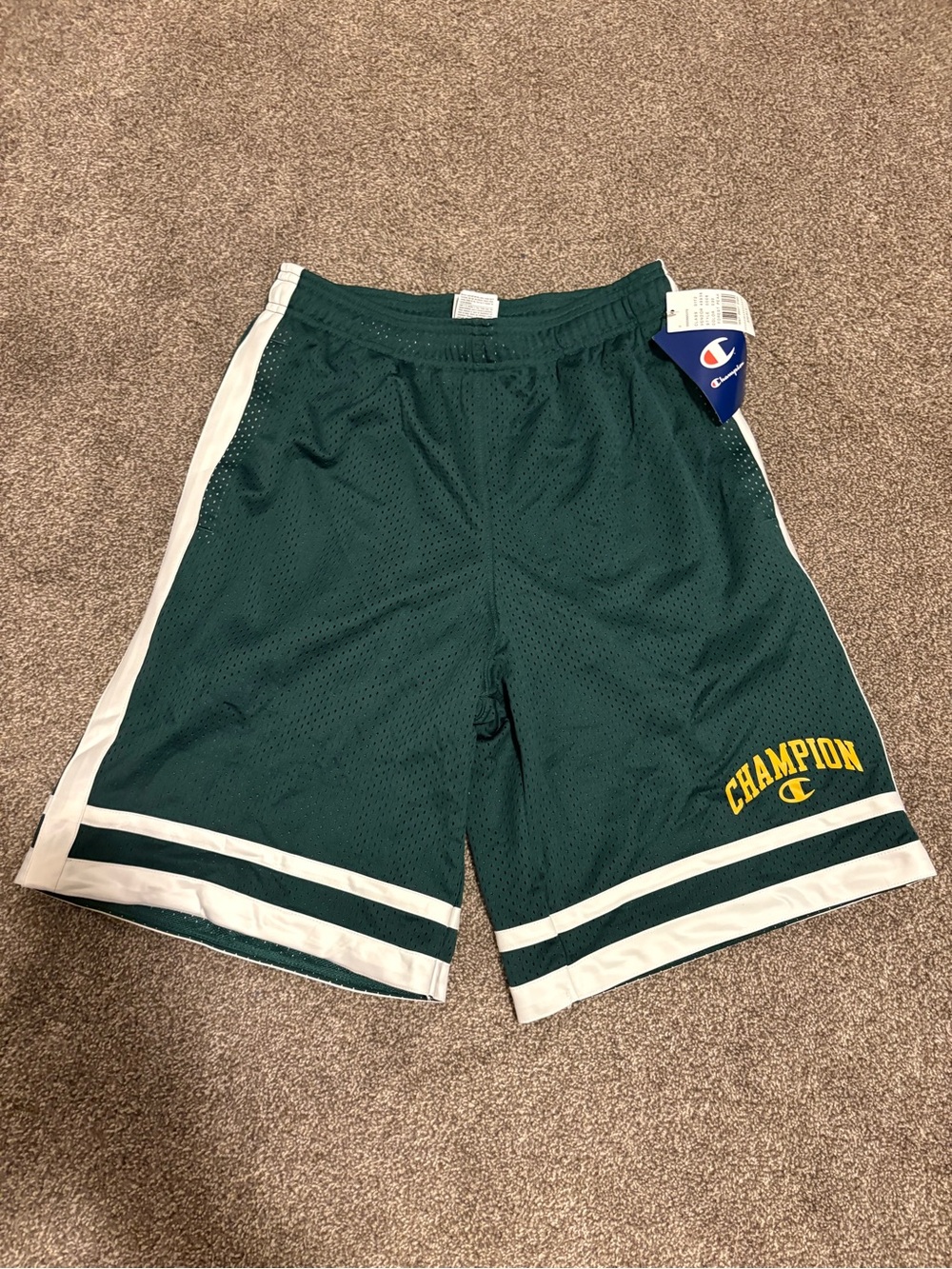 Champion Men’s Dark Green Athletic Mesh Shorts